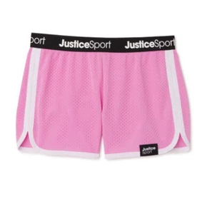 Justice Girls Shorts Purple 16/18 Plus Mesh Lined Logo Waistband Stretch - Picture 1 of 10