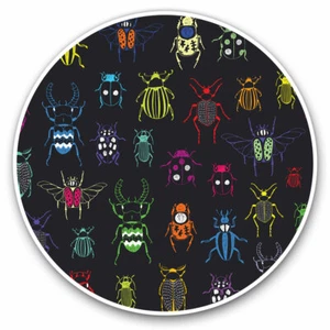 2 x Vinyl Stickers 25cm - Colorful Beetles Bugs Insect Cool Gift #15922 - Photo 1/9