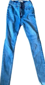 Free People Jeans Juniors Girls Denim XS 25 Waist Skinny Rockabilly Blue Denim - Picture 1 of 5