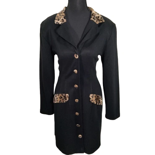 Abrigo de Colección Años 80 90 Estampado Animal 11/12 Leopardo Gótico Y2K Vamp Glam Chic Foto 1 de 4