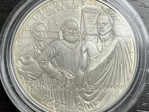 2007 P United States Jamestown 400th Anniversary Uncirculated Silver Dollar - Picture 1 of 5