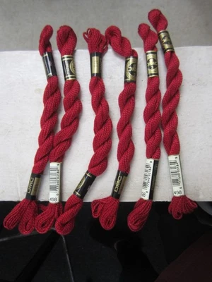 DMC Cotton Perle #3  "Red Kiss" #498 Embroidery Floss Thread 15m - 15.4 yards - Image 1 of 3