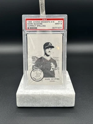 Chong Baseball 1985 #17 Mark McGwire Modesto A's Ligas Menores PSA 9 como nuevo Foto 1 de 2