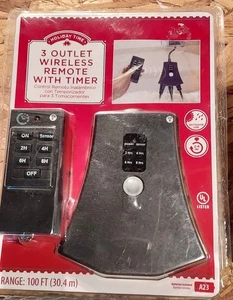 NEW Holiday Time 3 Outlet Wireless Remote with Timer and Sensor - Picture 1 of 5