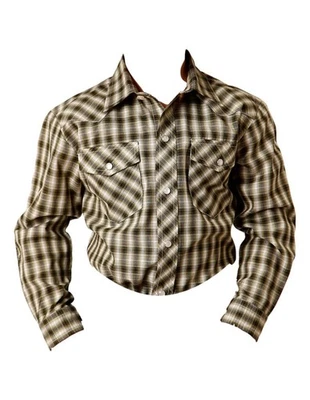 Camisa Roper Western Niños L/S Cuadros A Presión Oliva 01-030-0101-6038 GR Foto 1 de 2