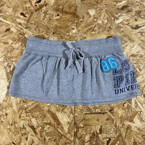 Vintage Y2K VS Pink University Low Rise Mini Grey Sweat Skirt Womens Size XS - Picture 1 of 4
