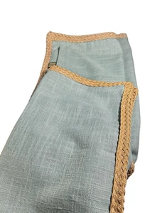 Stratford Home Überwurf Kissenbezüge geflochten Juteborte Meer Schaum grün grau Küste - Bild 1 von 7