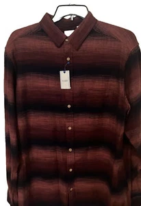 Nuova con etichette Rowm XLT da uomo manica lunga cotone blu/marrone/ruggine $59 - Foto 1 di 4