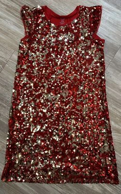 Girl's Kids Wonder Nation Red Sequin Sparkly Dress Size 14-16 XL - Excellent Con - Image 1 of 4