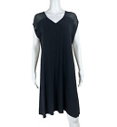 EILEEN FISHER Dress Silk Georgette with Sheer Black Size Small - NTSF
