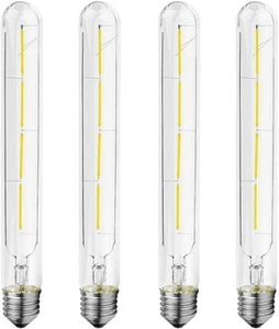 4x Vintage LED 4W Edison Style Filament Test Tube Light Bulb T30 E27 Cold White - Picture 1 of 6