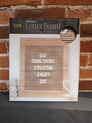 "Paper Source" Wood Letterboard w/ 145 Letters Numbers - Message Board Family - Image 1 of 2