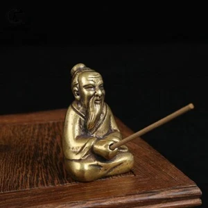 Copper Taoism Lao-Tse LaoZi Statue Figurines Ornaments Incense Burner Home Decor - Picture 1 of 6