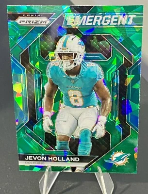 2023 Panini Prizm Jevon Holland Emergent Green Cracked Ice Prizm #H-12 JC296 - Image 1 of 3