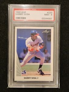 Sammy Sosa 1990 Leaf #220 Rookie Card RC Chicago White Sox PSA 9