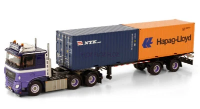 1:50 for WSI for DAF XF CAB 6X2 TAG AXLE CONTAINER TRAILER +2X CONTAINER 2 AXLE - Image 1 of 3