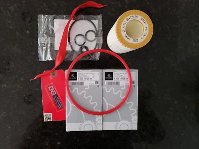 2X Filtro de aceite de motor genuino MERCEDES-BENZ AMG A0001802609 OEM 2 FILTROS Foto 1 de 4