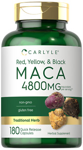 Maca Root 4800mg | 180 Capsules | Non-GMO and Gluten Free | by Carlyle