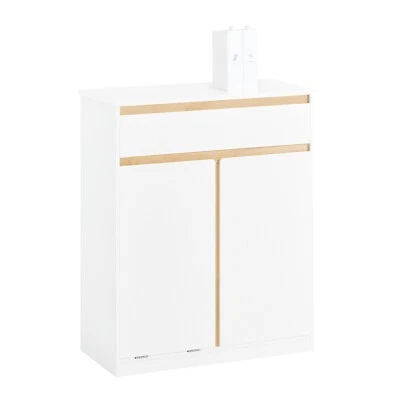 B-Waren Wäscheschrank m. ausklappbarem Wäschesäcken Wäschetruhe BZR79-W-bwaren - Bild 1 von 4