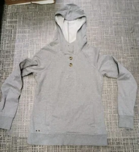 Converse Henley Hoodie Womens M Gray Pullover Kanga Pocket Sweatshirt - Picture 1 of 5