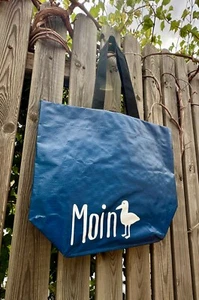 bikebag Fahrradtasche blau mit MOIN Schriftzug und Möwe im Siebdruckprint - Bild 1 von 4