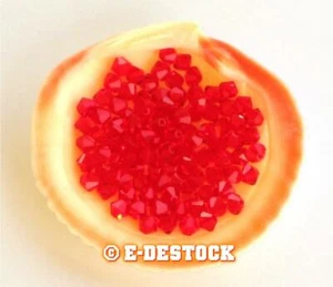 4 Perles Toupies 8mm Cristal Swarovski - LIGHT SIAM - Picture 1 of 1