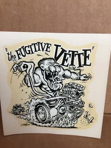 VINTAGE & ORIGINAL 1960s ED ROTH MR. RAT FINK KING THE FUGITIVE VETTE CAR DECAL  - Picture 1 of 3