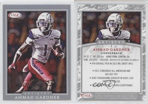 2022 SAGE Artistry Silver Ahmad Gardner #1 Rookie RC