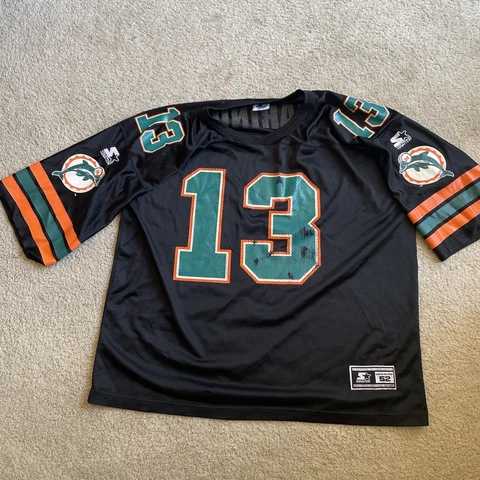 Rare Starter Miami Dolphins Dan Marino #13 Black Jersey-Size 52-Made In USA Cover