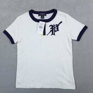 NWT Polo Ralph Lauren Boys Cotton Slub Jersey Crewneck T Shirt White Size 5 - Picture 1 of 8