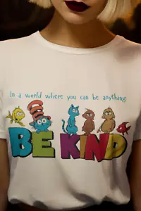 Be Kind Women's T-Shirt Inspirational Positive Message Tee, Casual Motivational - Picture 1 of 22