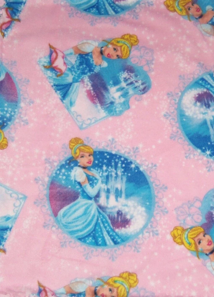 Disney Cinderella Pink Blue Fleece Craft Sewing Fabric 35 inches NEW - Image 1 of 1