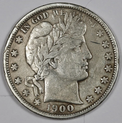 1900 Barber Half.  Sharp Liberty.  F-VF.   187578 Cover