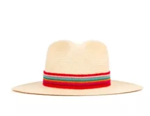 Sombrero de Panamá Anthropologie Elegancia Tropical Preppy Boho Vacaciones Verano Talla M Nuevo - Imagen 1 de 10