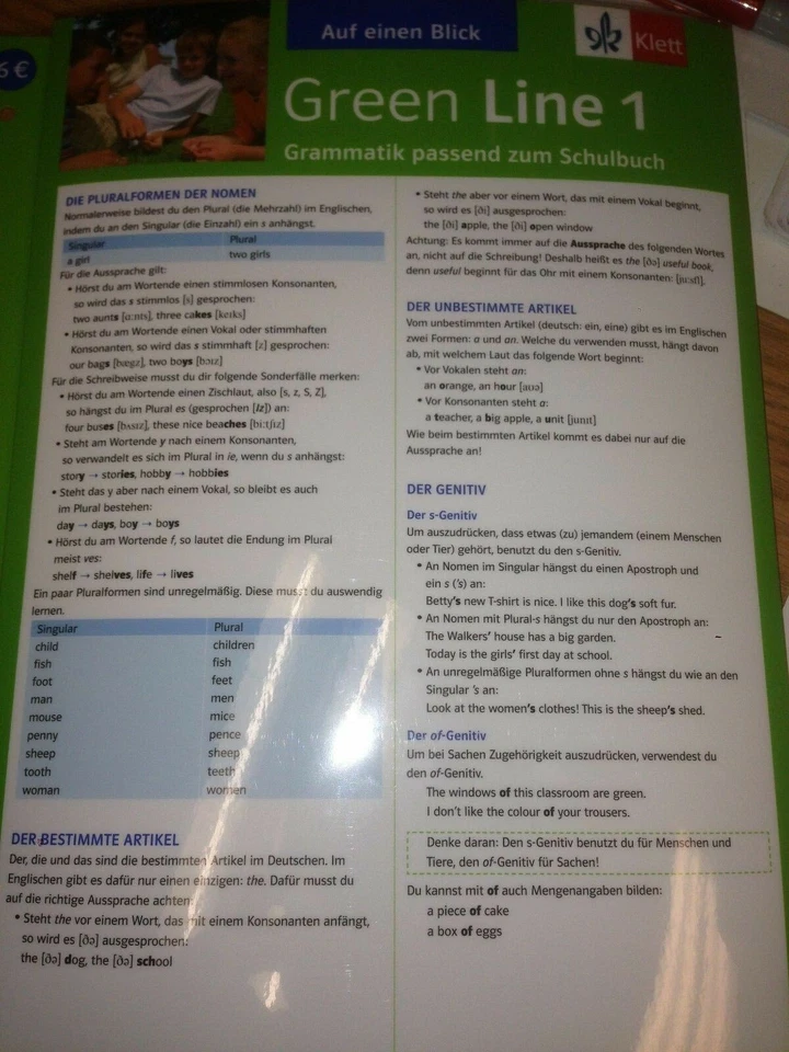 BUCH: GREEN LINE 1 GRAMMATIK PASSEND ZUM SCHULBUCH/German to English Grammar - Image 1 of 1
