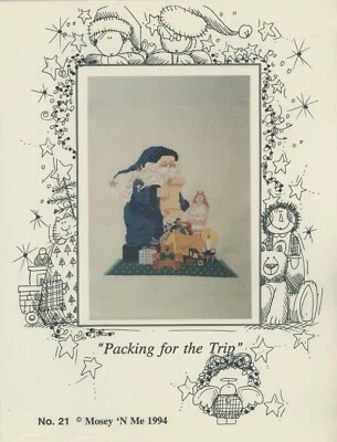 Mosey N Me Packing For The Trip Santa Toy Bag List Counted Cross Stitch Pattern - Image 1 of 2