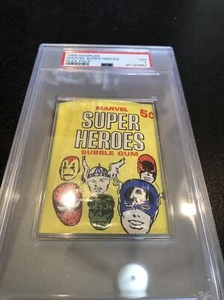 RARE 1966 Donruss MARVEL SUPER HEROES Sealed Wax Pack - PSA 7 - New PSA Holder - Picture 1 of 5
