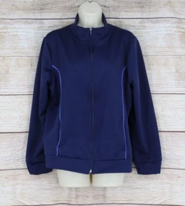 Bobbie Brooks Womens Full Zip Fast Dry Jacket Plus Size 1X (16-18) Navy Blue - Picture 1 of 6