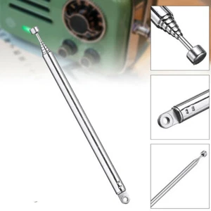 7 Abschnitte Teleskop Antenne Fernsehantenne F-Stecker DAB UKW TV Radio AM/FM - Picture 1 of 9