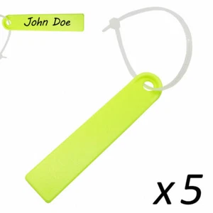 Scuba Diving Surfing Swimming Plastic Waterproof Name Tag 5pc (Yellow) - Picture 1 of 1