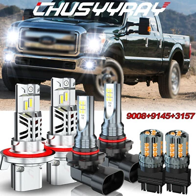 Combo de faros LED + luz antiniebla + bombillas de señal de giro para Ford F250 F350 Super Duty Foto 1 de 4