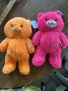 2 Peluche Orsi 12” Jazwares Applause Luminoso Neon Rosa Caldo Arancione Morbido Nuovo con etichette 2023 - Foto 1 di 7