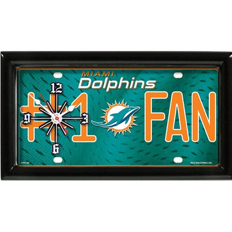 GTEI Miami Dolphins NFL Wall/Desk Clock for Home OR Office Cover