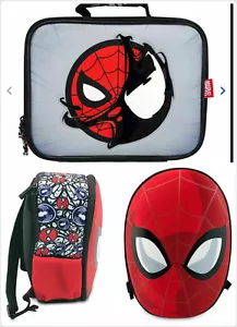 Disney Store Spider-Man Mask Backpack and Lunch Bag Set boys New - Picture 1 of 12