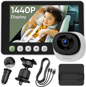 5'' 1440P Baby Car Camera Backseat - 2025 Upgrade 360 Degree Rotating Wide View - Picture 1 of 7
