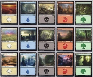 Core Set 2021 - 1x Complete 15 Card Basic Land Set - Near Mint - Bild 1 von 1