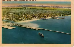 VTG Linen 219 CA Long Beach Naval Landing 1940s - Picture 1 of 2