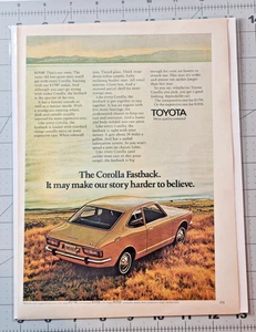 1971 Toyota Corolla Fastback Druck Anzeige Poster Kunst Magazin Seite Ephemera - Bild 1 von 2