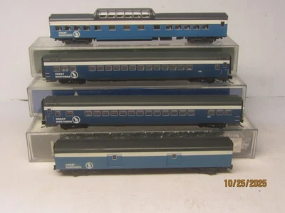 N KATO/CENTRALIA CUSTOM BIG SKY BLUE PASS 4 CAR SET GREAT NORTHERN UNIQUE RARE - Image 1 of 4