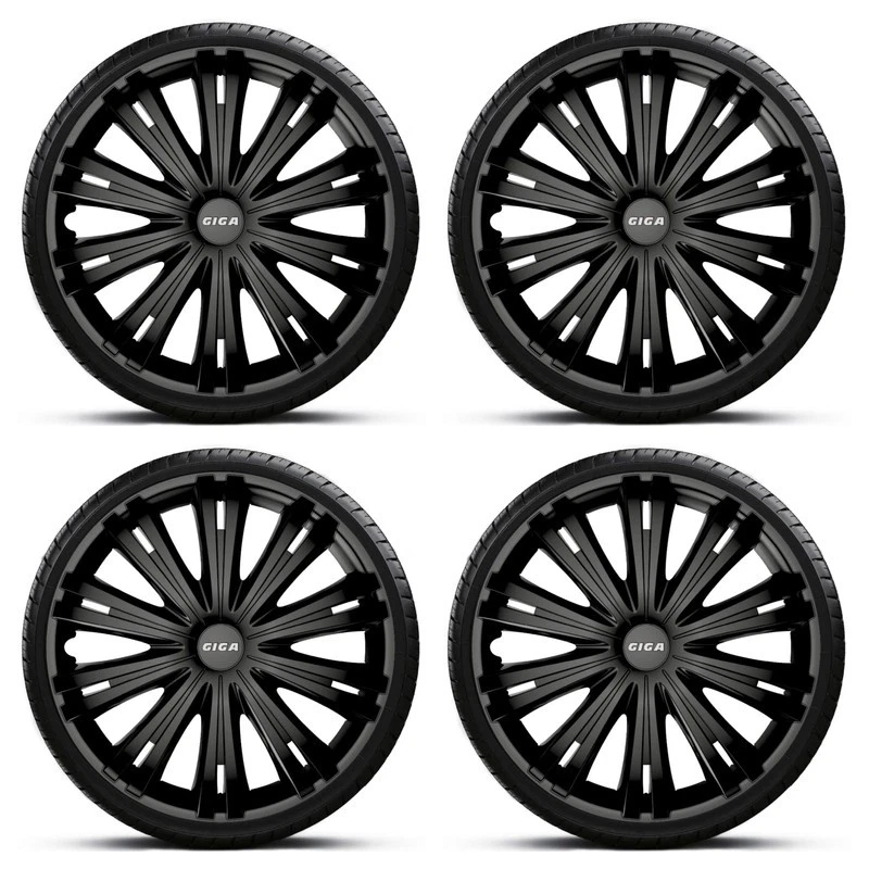 Wheel Trims 14" Black Hub Caps Wheel Covers Giga Fits Skoda Citigo - Image 1 of 4